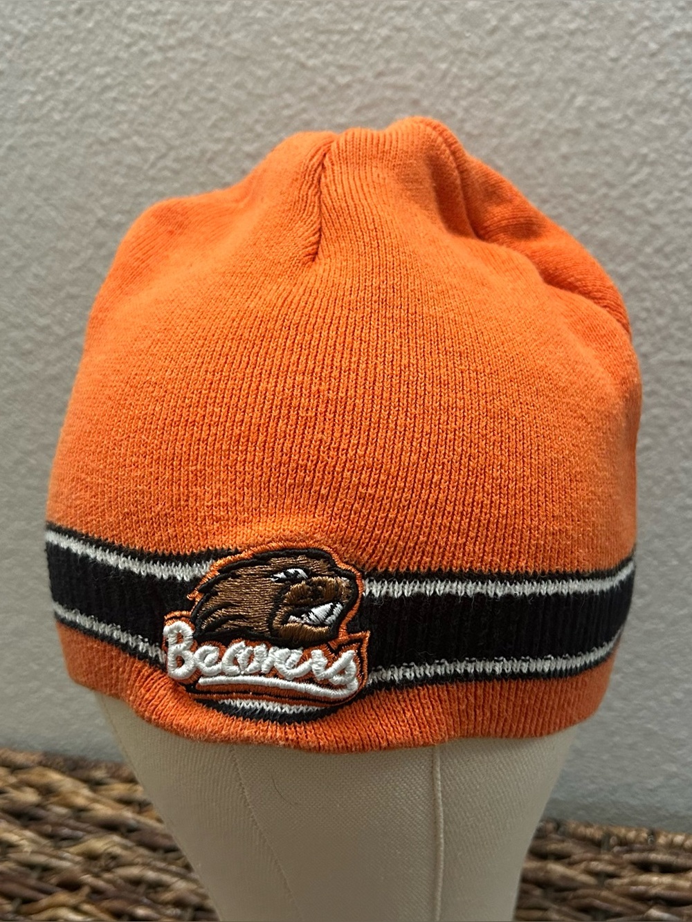 Beavers OSU Beanie Cap Black Orange Football Sports late 2000s